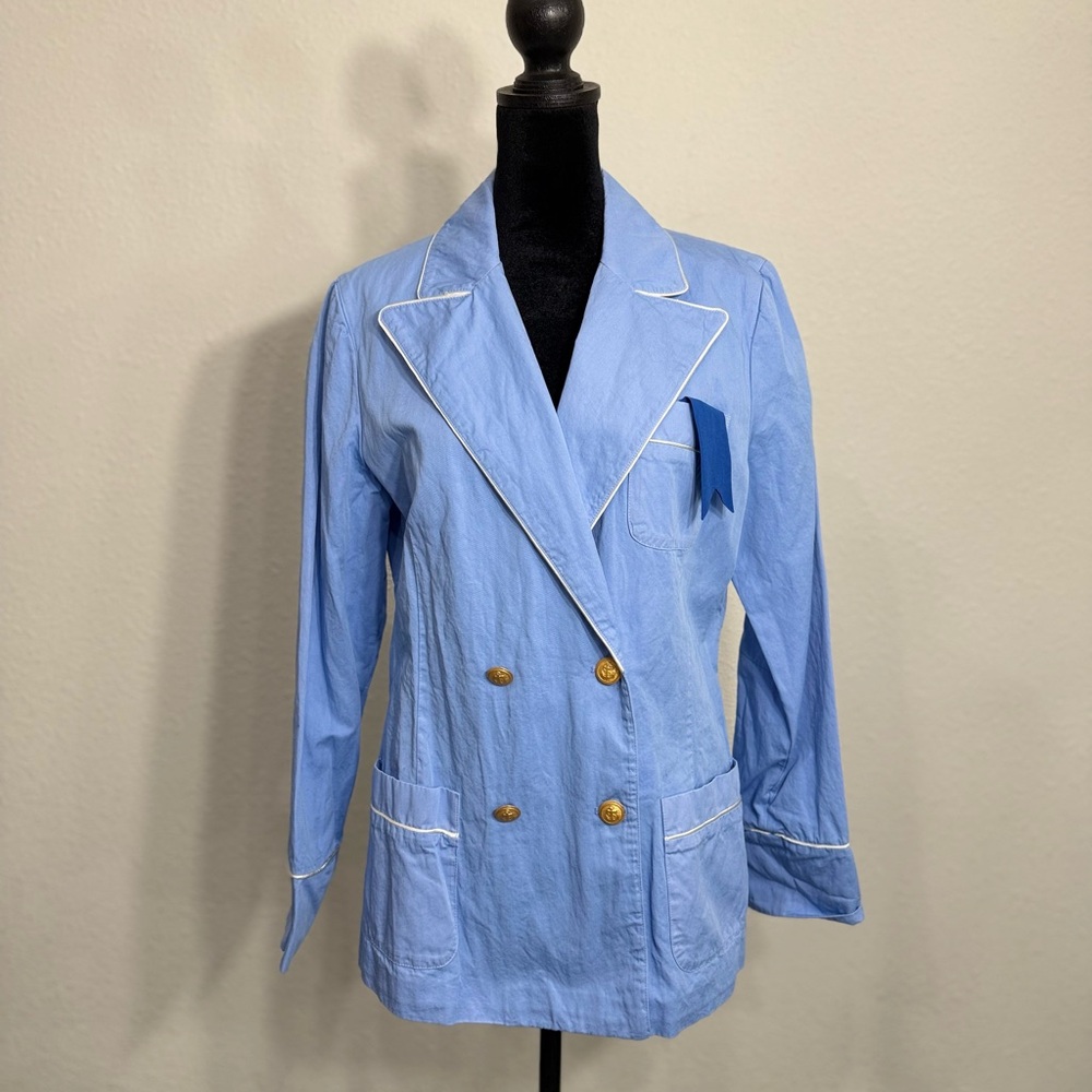 The GIGI Soledad Donna Blue Double-Breasted Jacket
